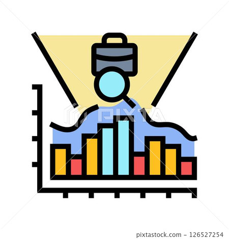 job market trend forecasting head hunting color icon vector illustration 126527254