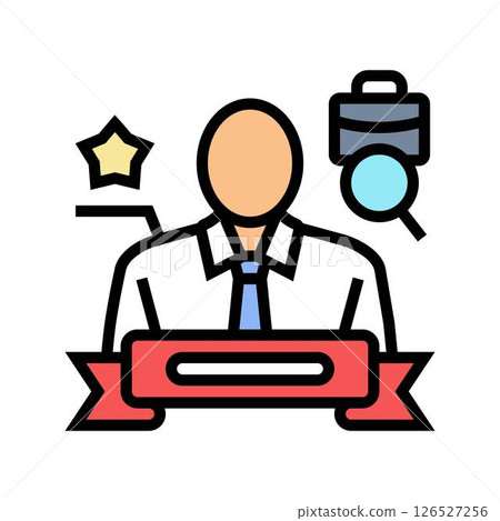 personal branding for candidates head hunting color icon vector illustration 126527256