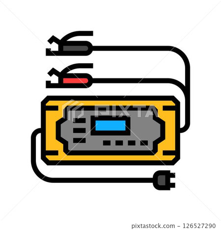 car battery charger color icon vector illustration 126527290