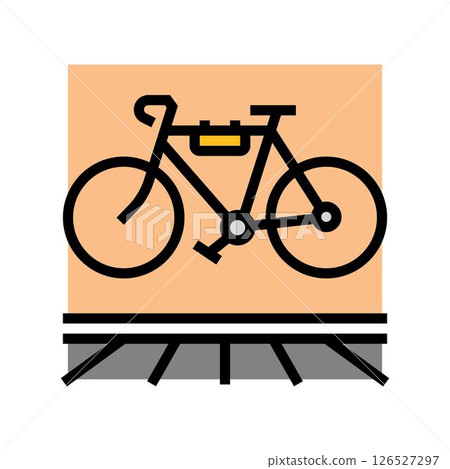 bicycle hanging wall color icon vector illustration bicycle hanging wall color icon vector illustration 126527297