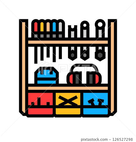 wall mounted tool rack color icon vector illustration wall mounted tool rack color icon vector illustration 126527298