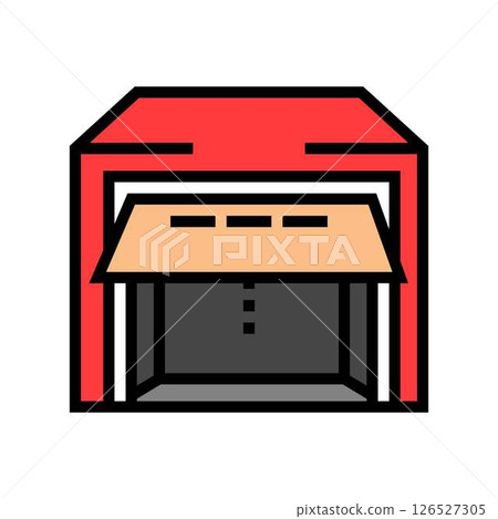garage exterior open door color icon vector illustration garage exterior open door color icon vector illustration 126527305