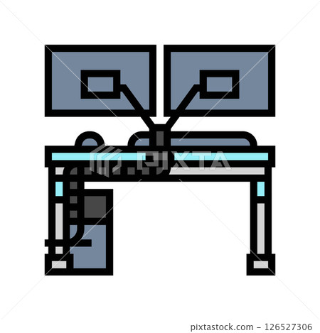 cable management system gaming rig color icon vector illustration 126527306