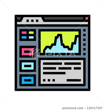 benchmarking screen gaming pc color icon vector illustration benchmarking screen gaming pc color icon vector illustration 126527307