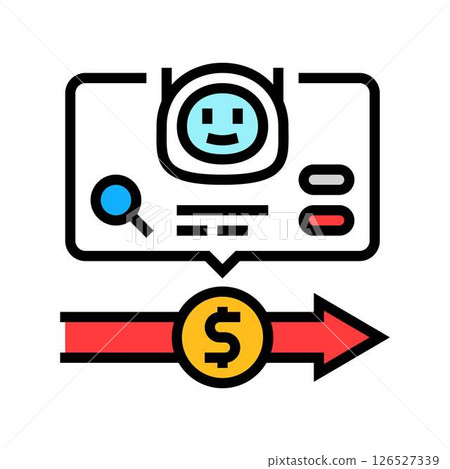 transaction monitoring ai fintech color icon vector illustration 126527339