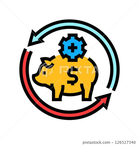 automated savings feature fintech color icon vector illustration 126527340