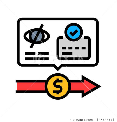 invisible payments fintech color icon vector illustration 126527341