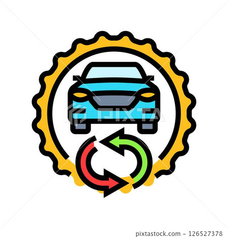 certified pre owned vehicle color icon vector illustration 126527378