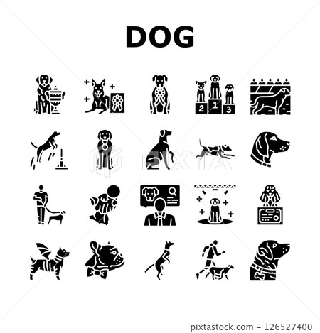 dog competition show breed icons set vector 126527400
