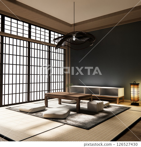 Interior Gray blue Living Room Design have  mini sofa modern and decoration. 3D rendering 126527430