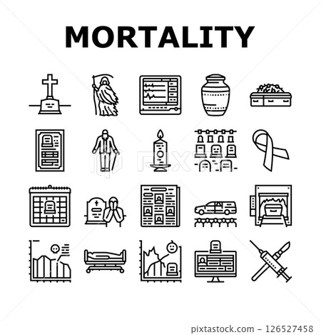 mortality death life aging icons set vector 126527458