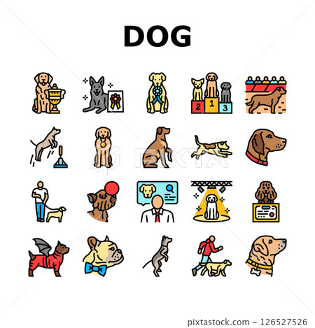 dog competition show breed icons set vector 126527526