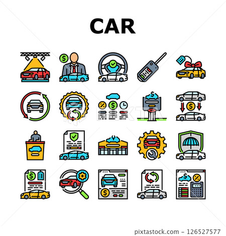 car dealership inventory icons set vector car dealership inventory icons set vector 126527577