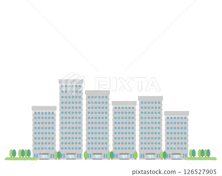 公寓、高樓、街景、建築、插圖 126527905
