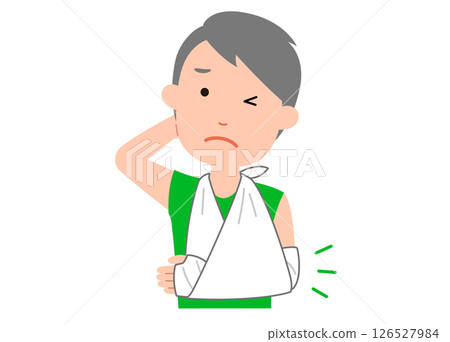 Man with broken arm and cast, upper body Man with broken arm and cast, upper body 126527984
