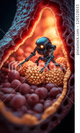 Nanobots Removing Cholesterol in Bloodstream 126528033