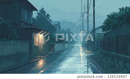 Residential alley after the rain_2 126528407
