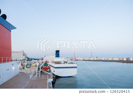 Scenery of a car ferry at Tomakomai Port, Hokkaido 126528415