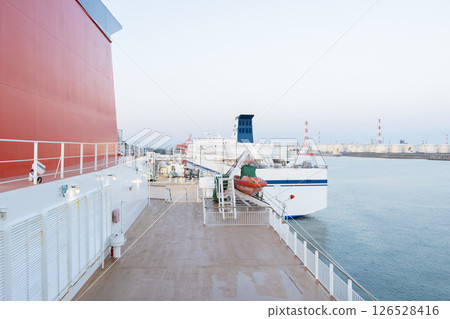 Scenery of a car ferry at Tomakomai Port, Hokkaido Scenery of a car ferry at Tomakomai Port, Hokkaido 126528416