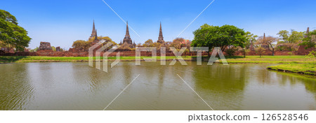 An old city with beautiful Thai temples, Ayutthaya, Thailand - Wat Phra Si Sanphet 126528546