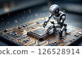 High-Tech Microchip Repair by Miniature Droids 126528914