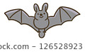 可愛的萬聖節蝙蝠插圖（人物風格） 126528923
