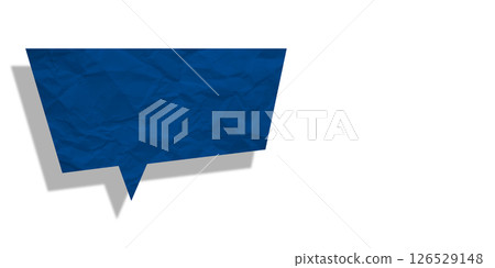 Blue speech bubble crumpled paper isolated on transparent background Blue speech bubble crumpled paper isolated on transparent background 126529148