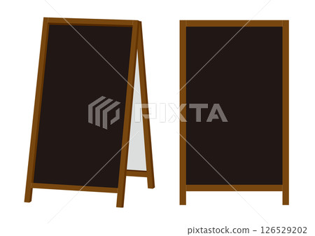 Set of illustrations of chalkboard stand signs Set of illustrations of chalkboard stand signs 126529202
