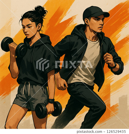 Energetic workout scene Energetic workout scene 126529435