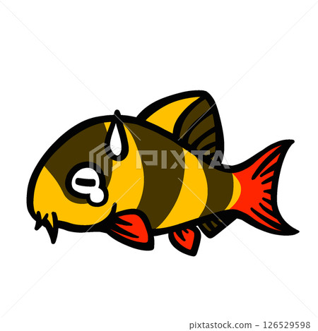 簡單悲傷的小丑泥鰍插畫 簡單悲傷的小丑泥鰍插畫 126529598