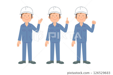 Construction worker full body illustration set_Full body 02_Uniform 01 Construction worker full body illustration set_Full body 02_Uniform 01 126529683