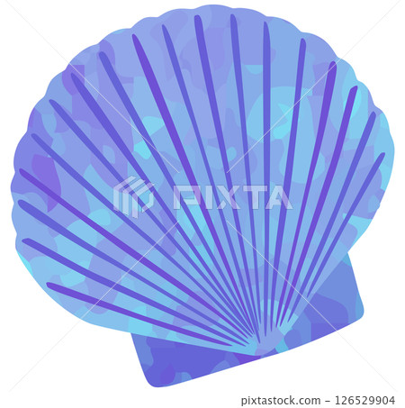 Seashell illustration Scallop Vector material Purple 126529904