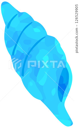 Illustration of a conch shell, seashell, blue, vertical, vector material Illustration of a conch shell, seashell, blue, vertical, vector material 126529905