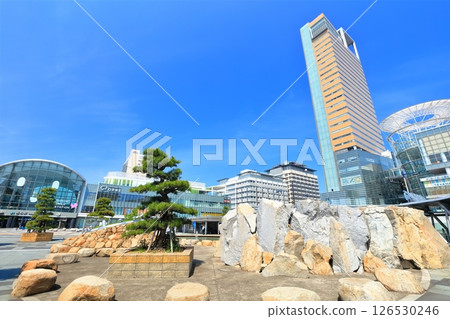 [Kagawa Prefecture] Sunport Takamatsu and Takamatsu Station Square on a sunny day 126530246