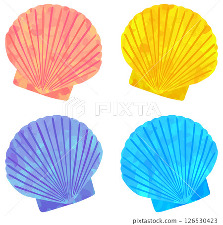 Colorful scallop illustration set vector material Colorful scallop illustration set vector material 126530423