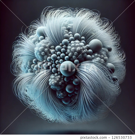 Pop background deep sea mycelium logo icon illustration! Mystical character-like ball in blue and white! Cool and stylish Pop background deep sea mycelium logo icon illustration! Mystical character-like ball in blue and white! Cool and stylish 126530733