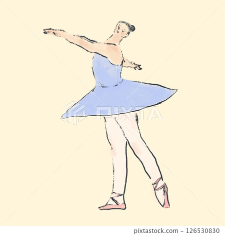 芭蕾舞 Tendu 姿勢的女人 126530830