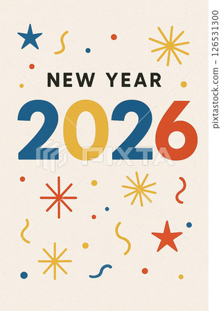 Colorful starry sky 2026 New Year card design Colorful starry sky 2026 New Year card design 126531300