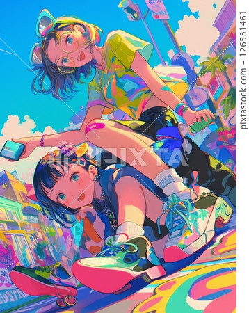 色彩繽紛和有趣的女人 126531461