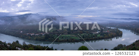 Douro Valley River View Lamego Portugal Vineyard Landscape. 126532123