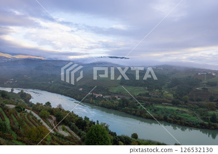 Douro River View from Hotel Terrace in Lamego, Portugal. 126532130