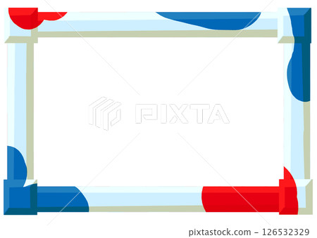 簡單的藍色和淺藍色框架 126532329
