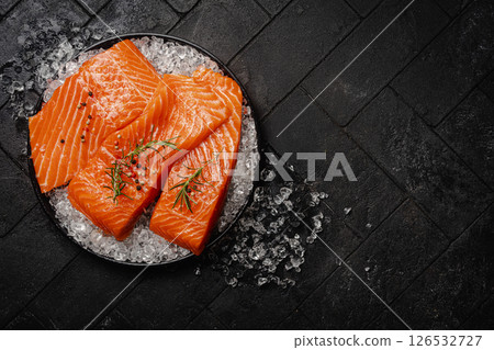 Fresh raw salmon fish fillet 126532727