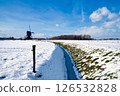 Windmill the Noordeveldse Molen in winter 126532828