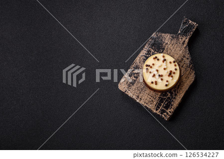 Sweet round tart three chocolates Sweet round tart three chocolates 126534227