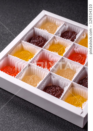 Jelly candies or homemade marmalade with different flavors 126534310
