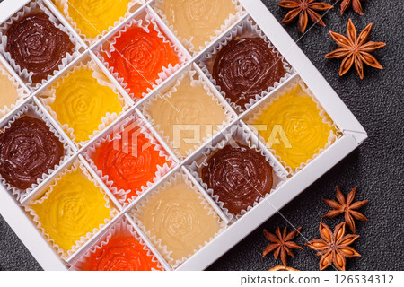 Jelly candies or homemade marmalade with different flavors Jelly candies or homemade marmalade with different flavors 126534312