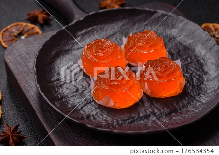Jelly candies or homemade marmalade with different flavors Jelly candies or homemade marmalade with different flavors 126534354