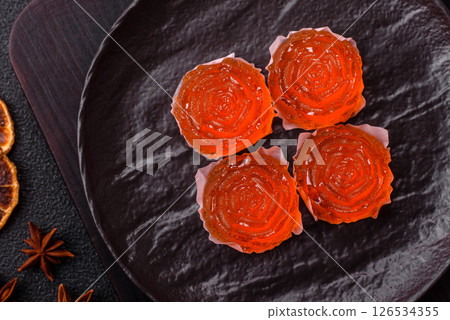 Jelly candies or homemade marmalade with different flavors Jelly candies or homemade marmalade with different flavors 126534355