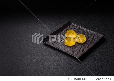 Jelly candies or homemade marmalade with different flavors 126534365